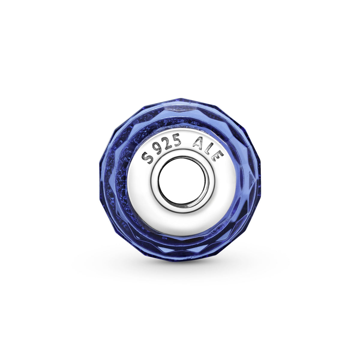 Charm – Sterling Silver – Faceted Blue Murano Glass