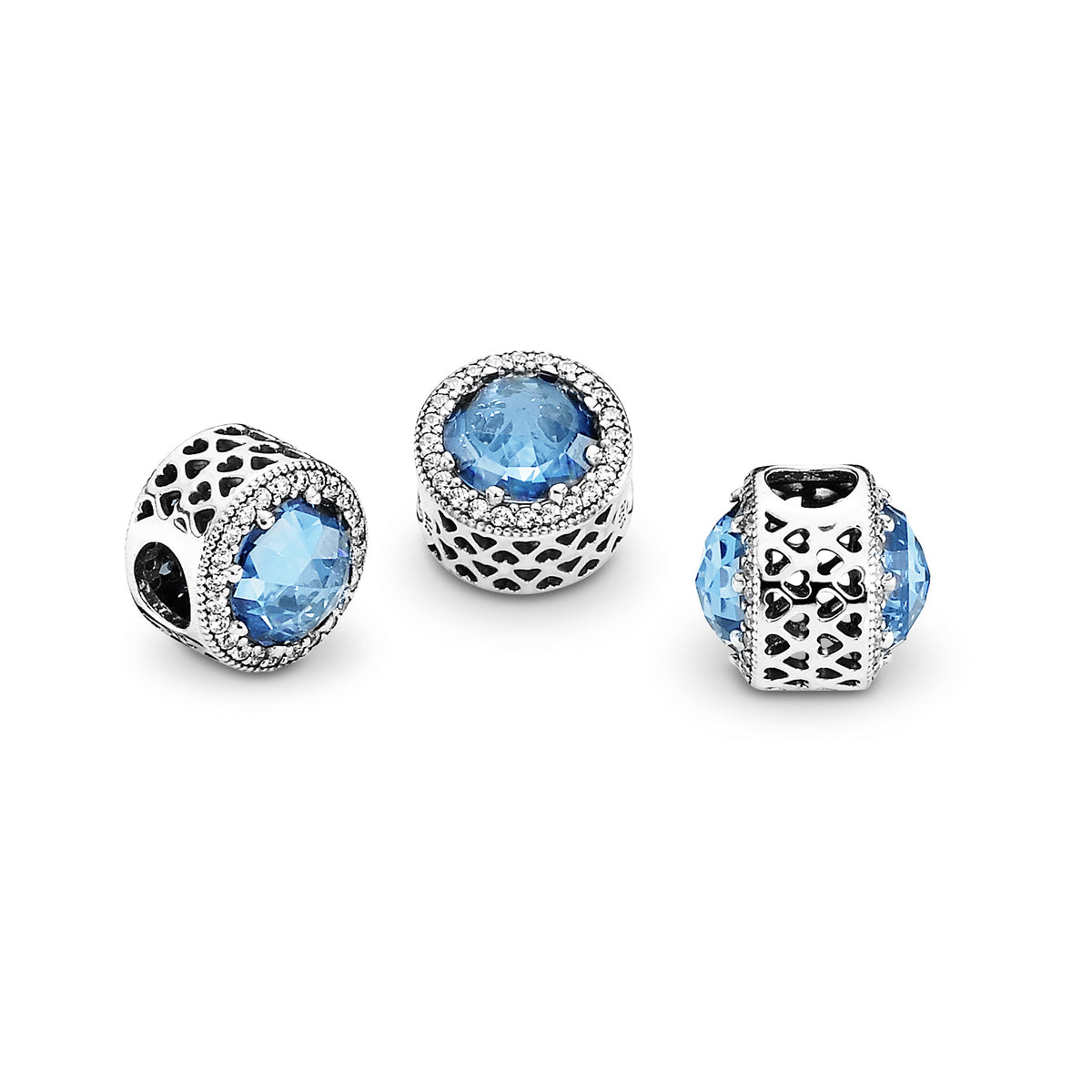 Charm – Sterling Silver – Sparkling Sky Blue