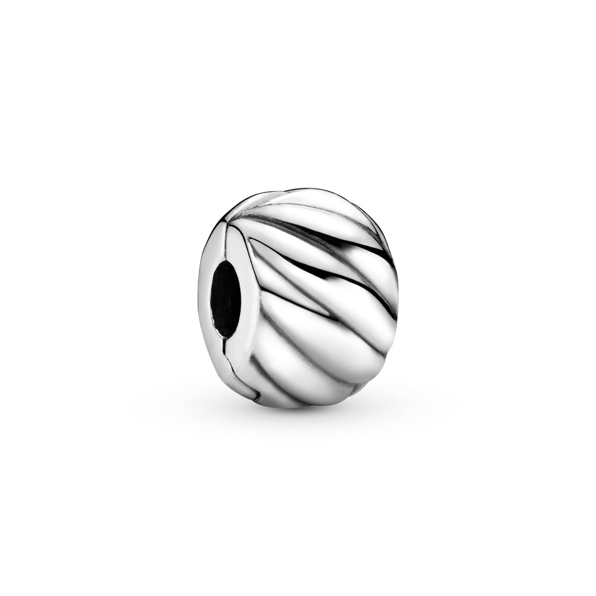 Clip Charm – Sterling Silver – Polished Feathered