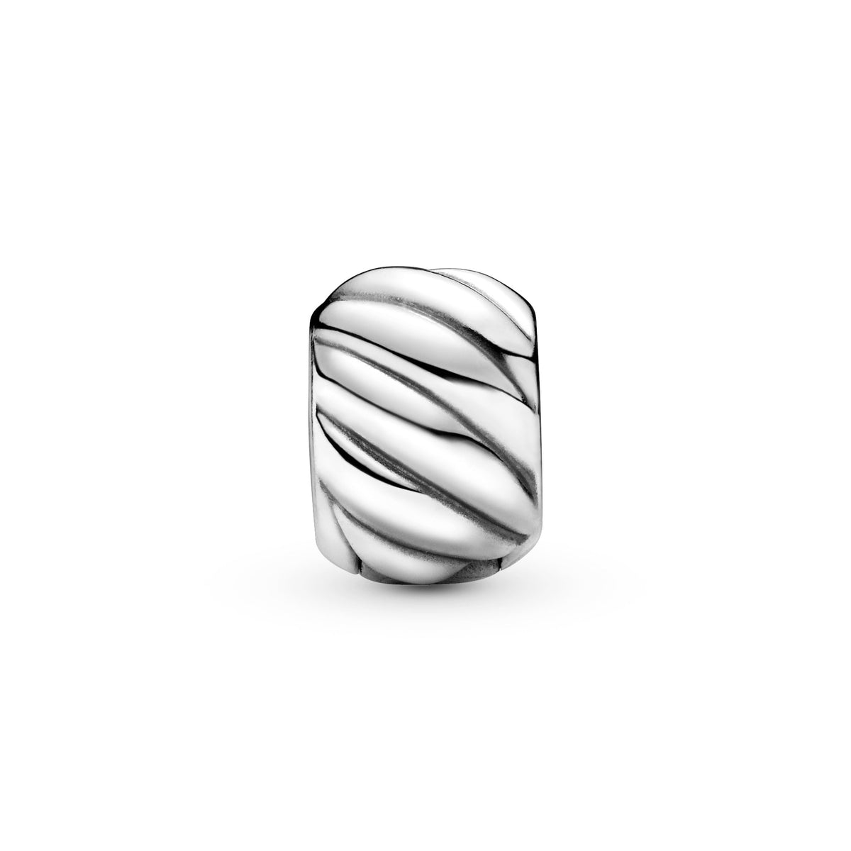 Clip Charm – Sterling Silver – Polished Feathered