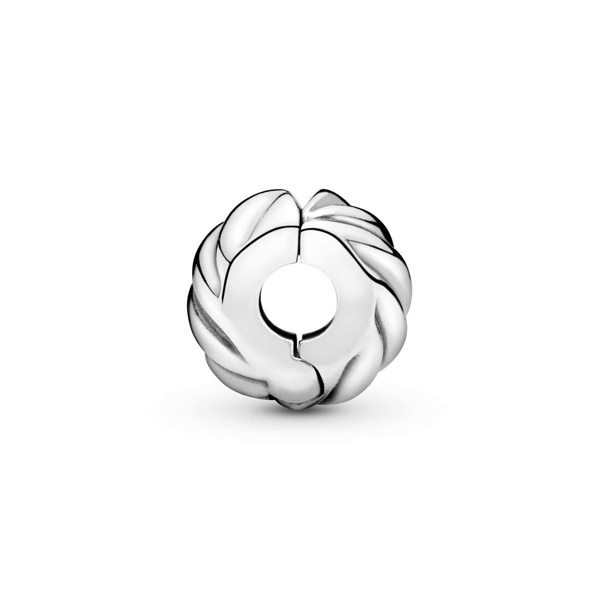 Clip Charm – Sterling Silver – Polished Feathered