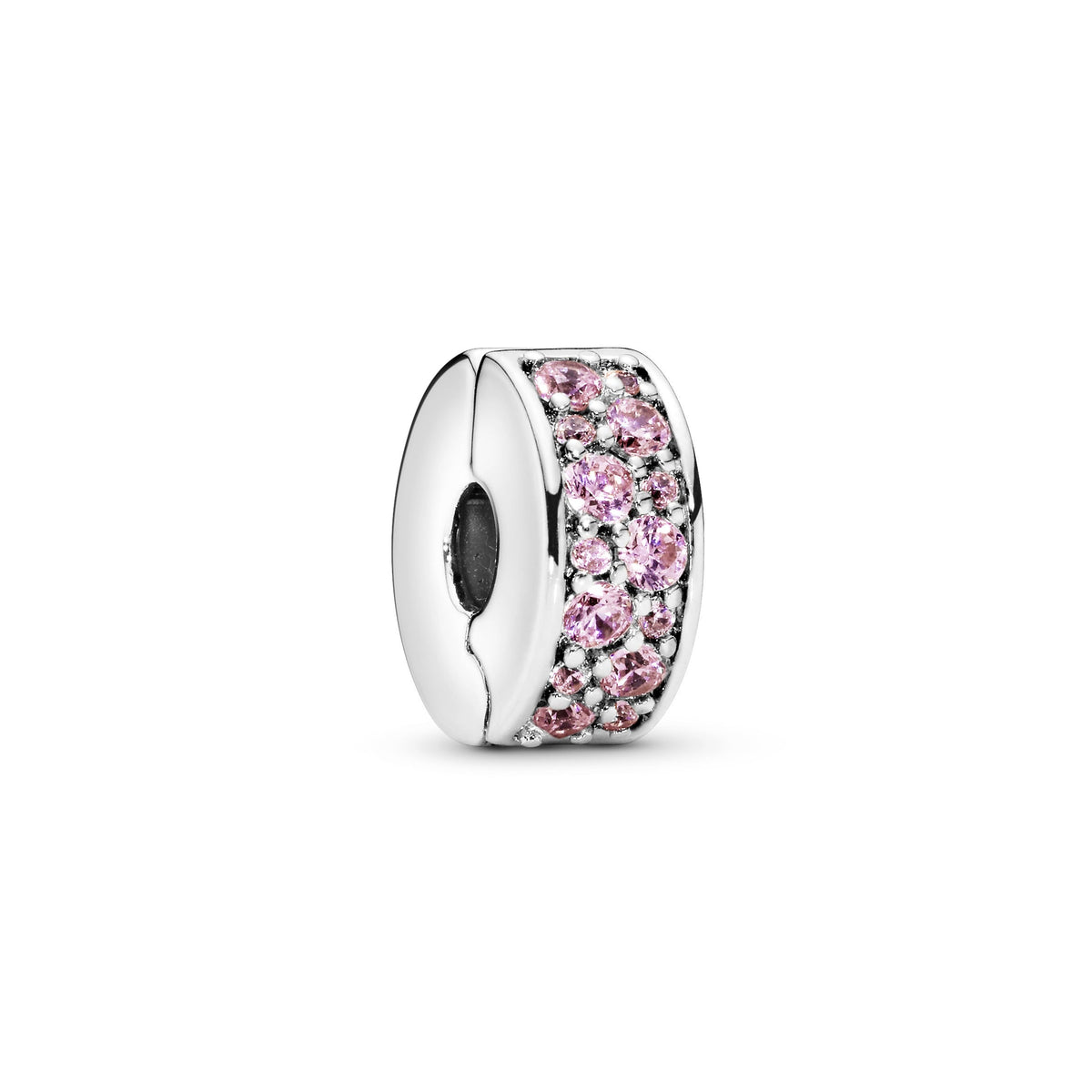 Clip Charm – Sterling Silver – Pink Pavé