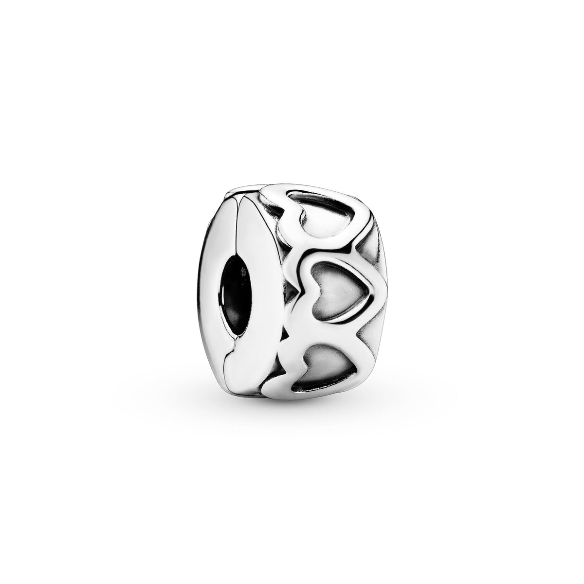 Clip Charm – Sterling Silver – Band of Hearts