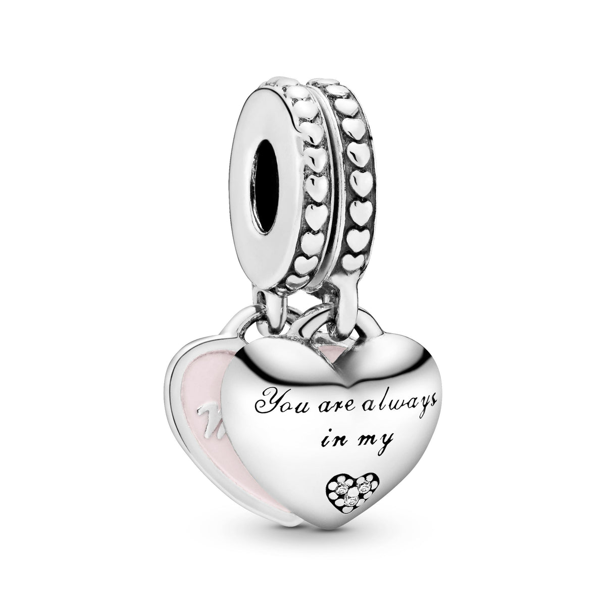 Dangle Charm – Sterling Silver – Mother & Daughter Hearts