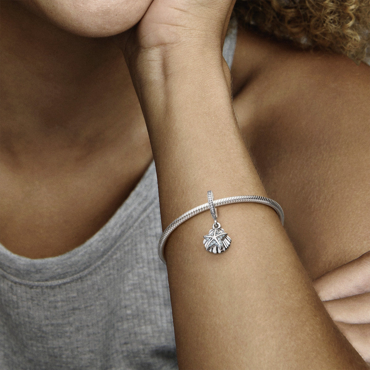 Dangle Charm – Sterling Silver – Starfish & Sea Shell