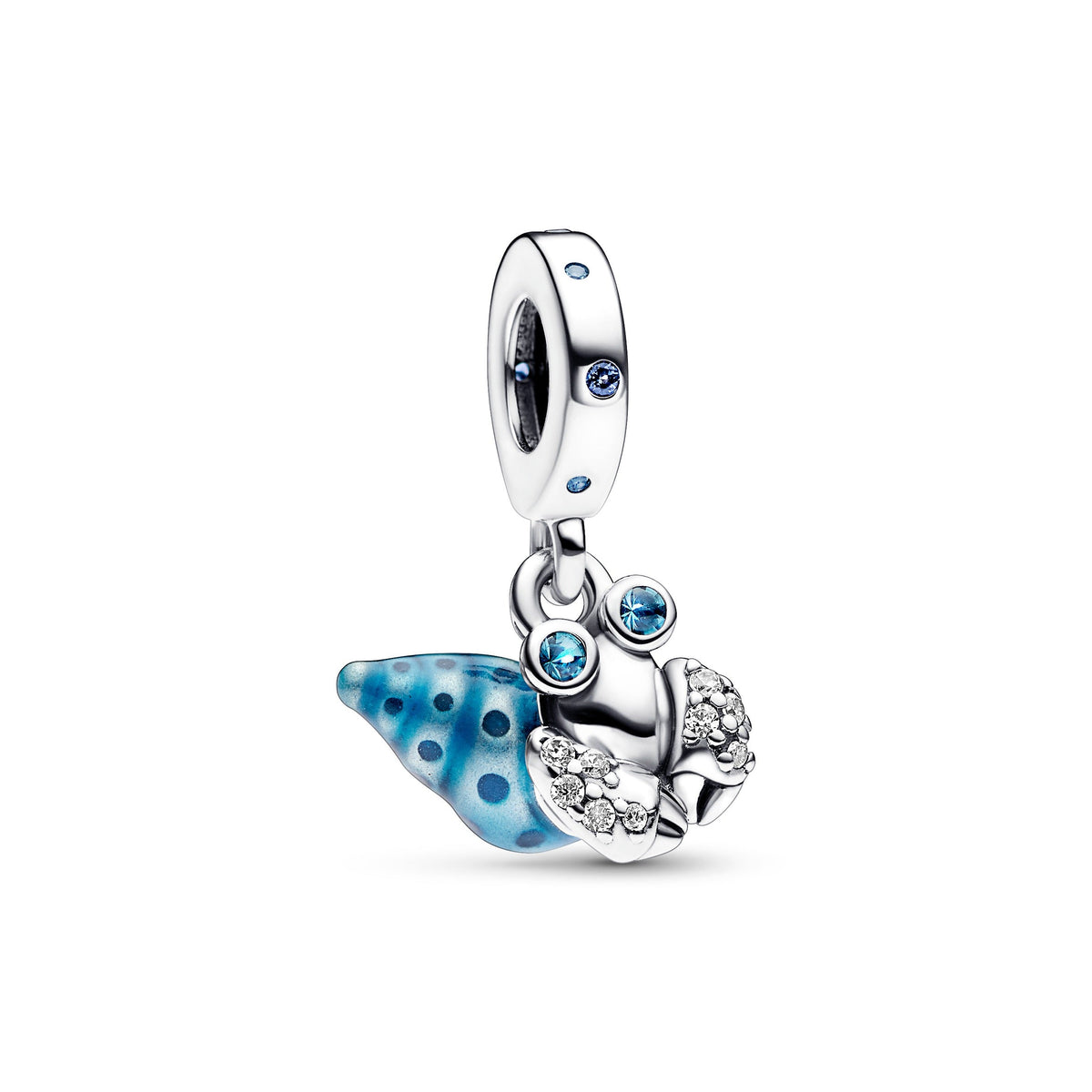 Dangle Charm – Sterling Silver – Glow-in-the-dark Hermit Crab