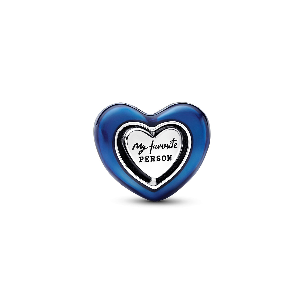 Charm – Sterling Silver – Blue Spinnable Heart