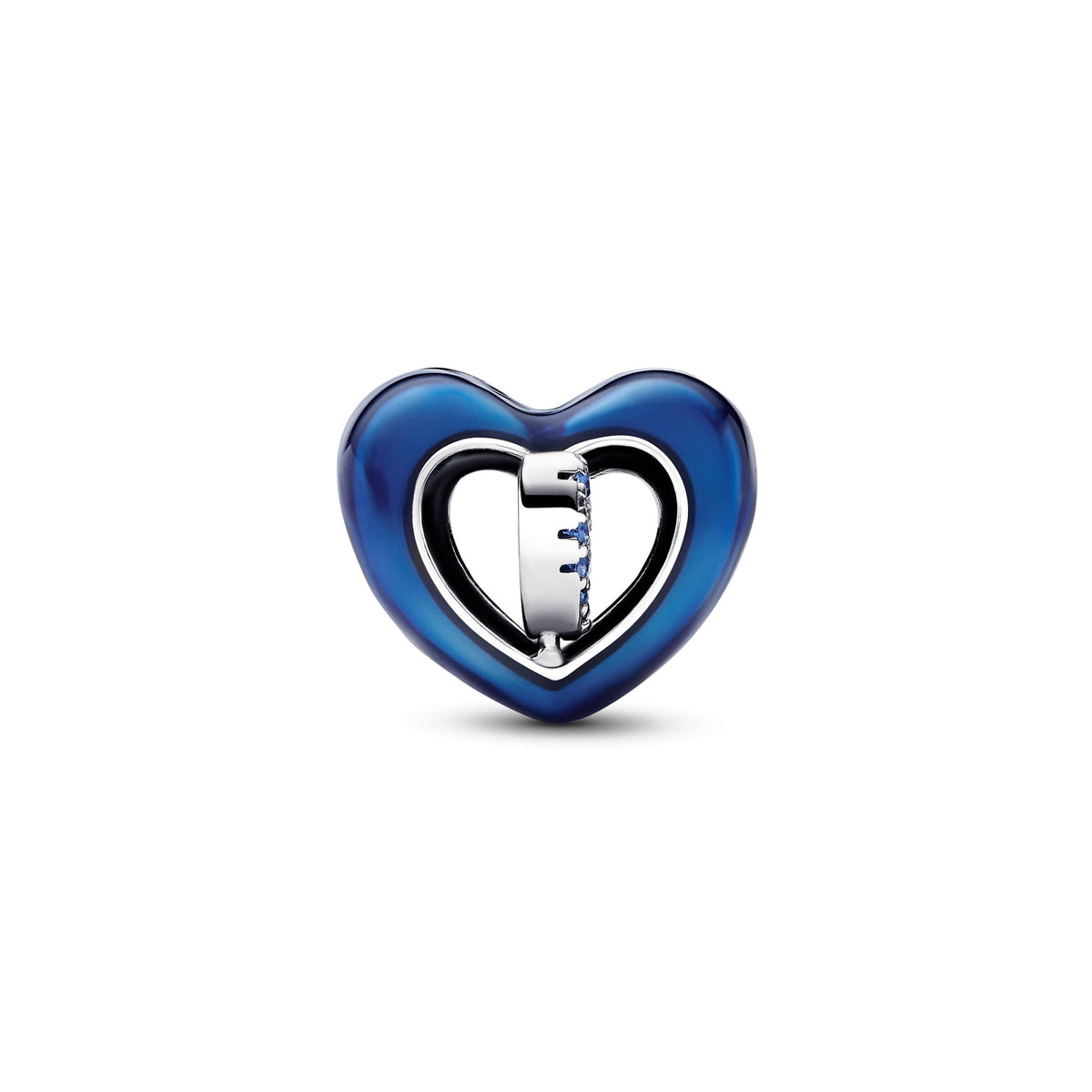 Charm – Sterling Silver – Blue Spinnable Heart