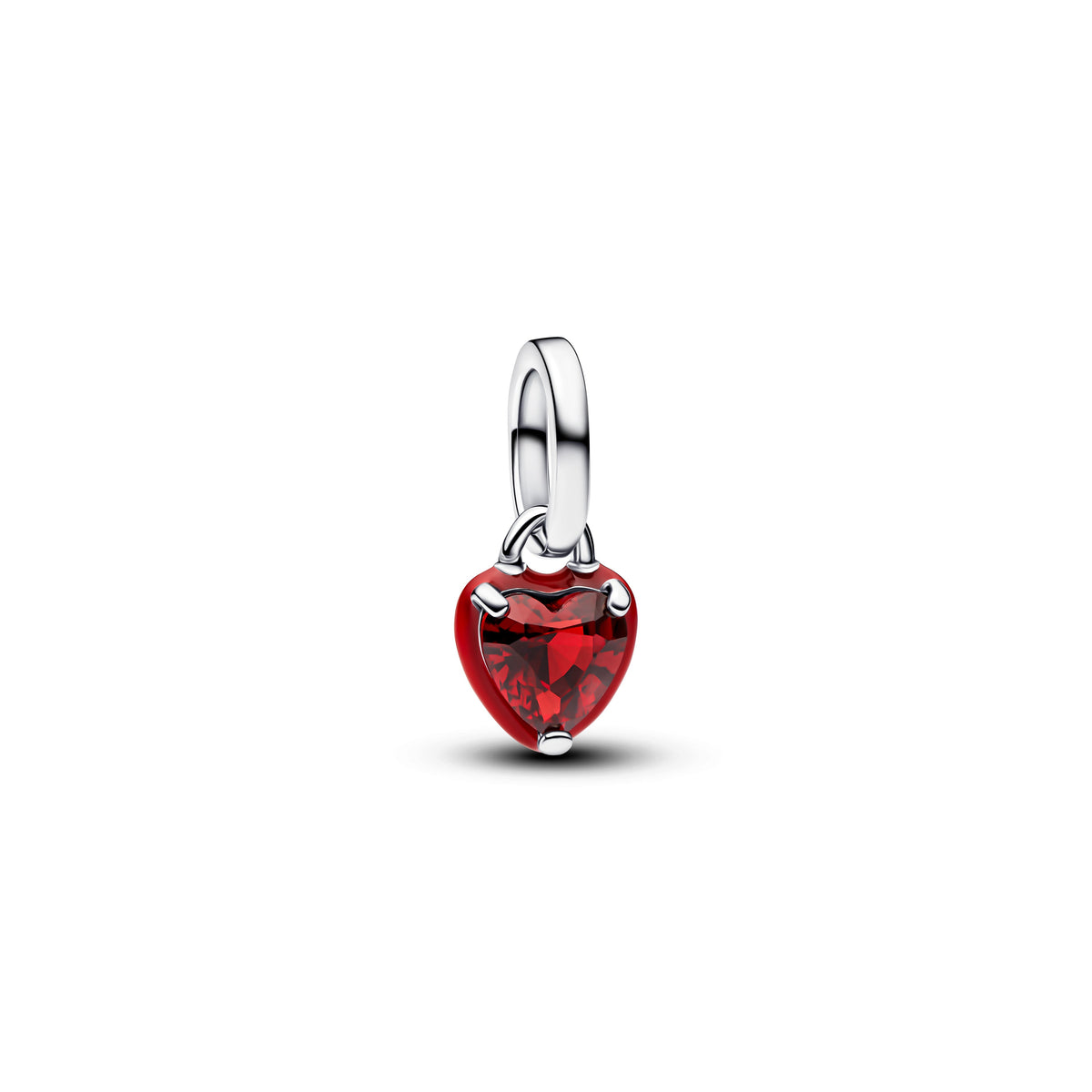 Dangle Charm – Sterling Silver – Red Chakra Heart Mini
