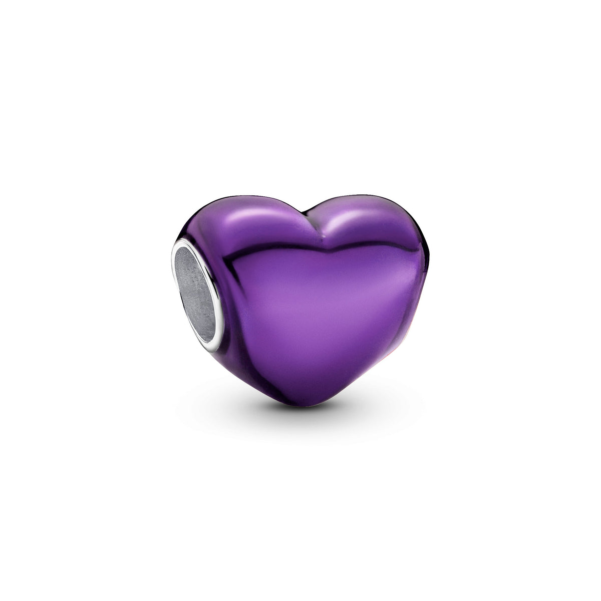 Charm – Sterling Silver – Metallic Purple Heart