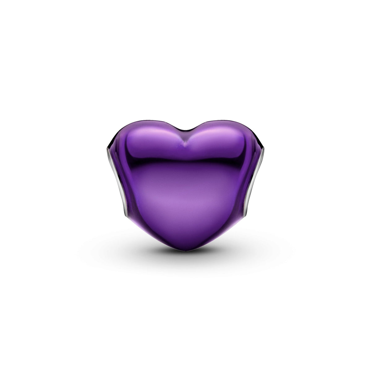 Charm – Sterling Silver – Metallic Purple Heart