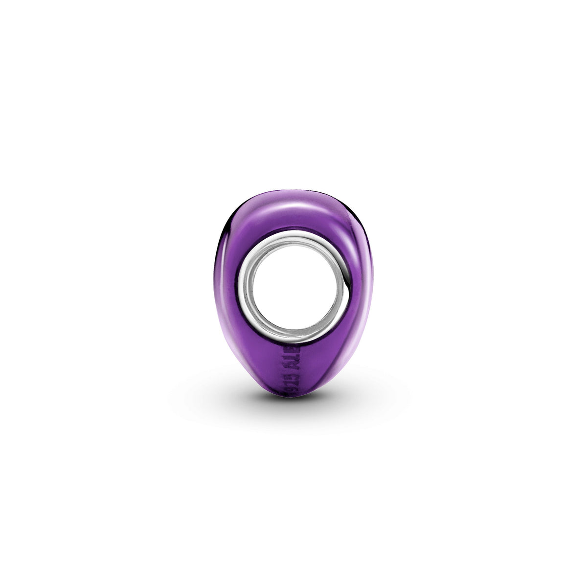 Charm – Sterling Silver – Metallic Purple Heart