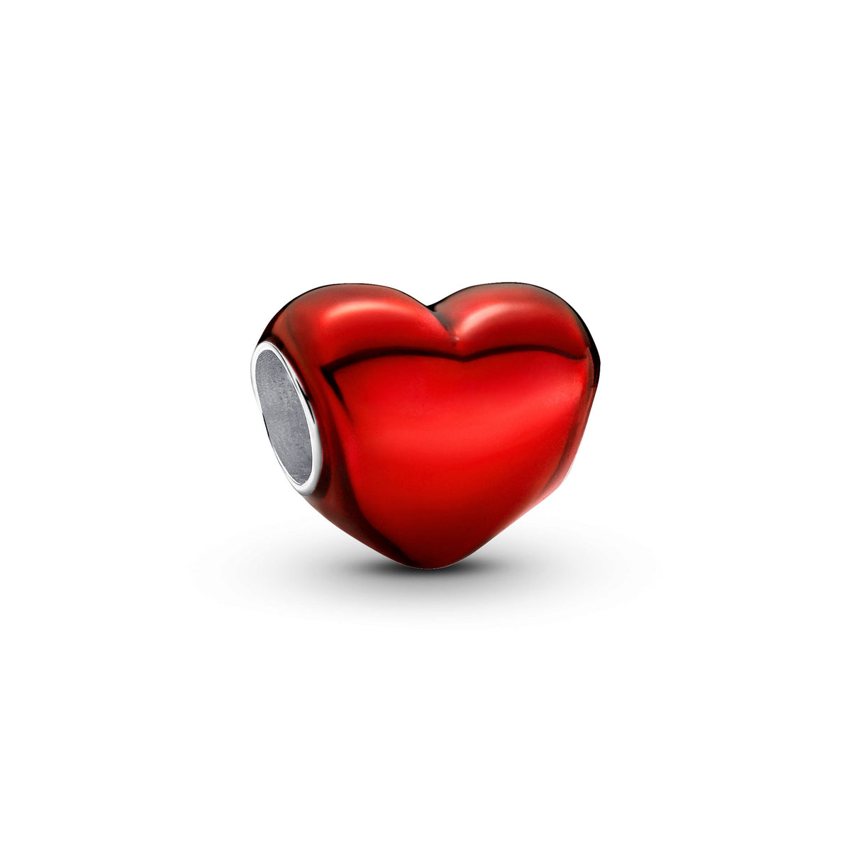 Charm – Sterling Silver – Metallic Red Heart