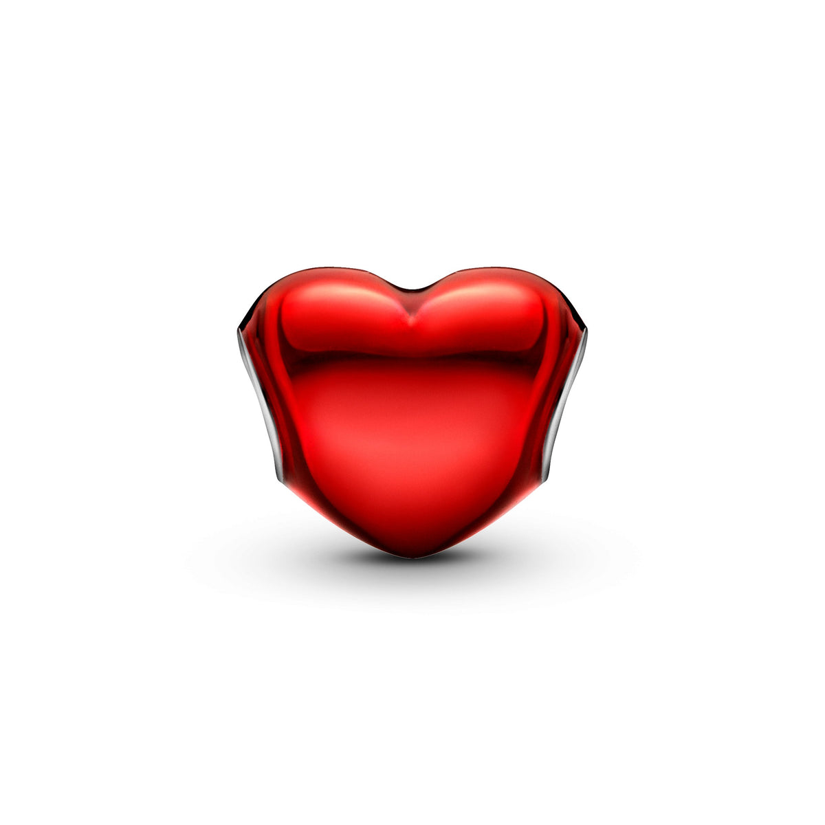 Charm – Sterling Silver – Metallic Red Heart