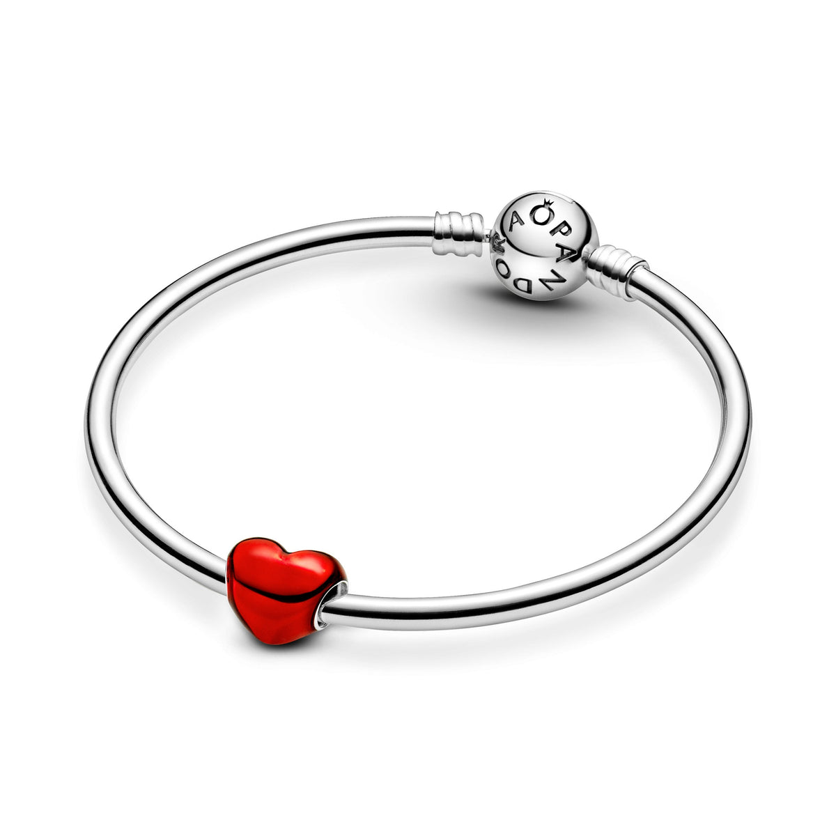 Charm – Sterling Silver – Metallic Red Heart