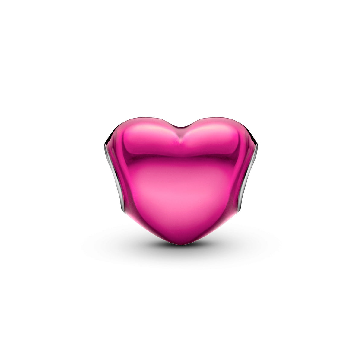 Charm – Sterling Silver – Metallic Pink Heart