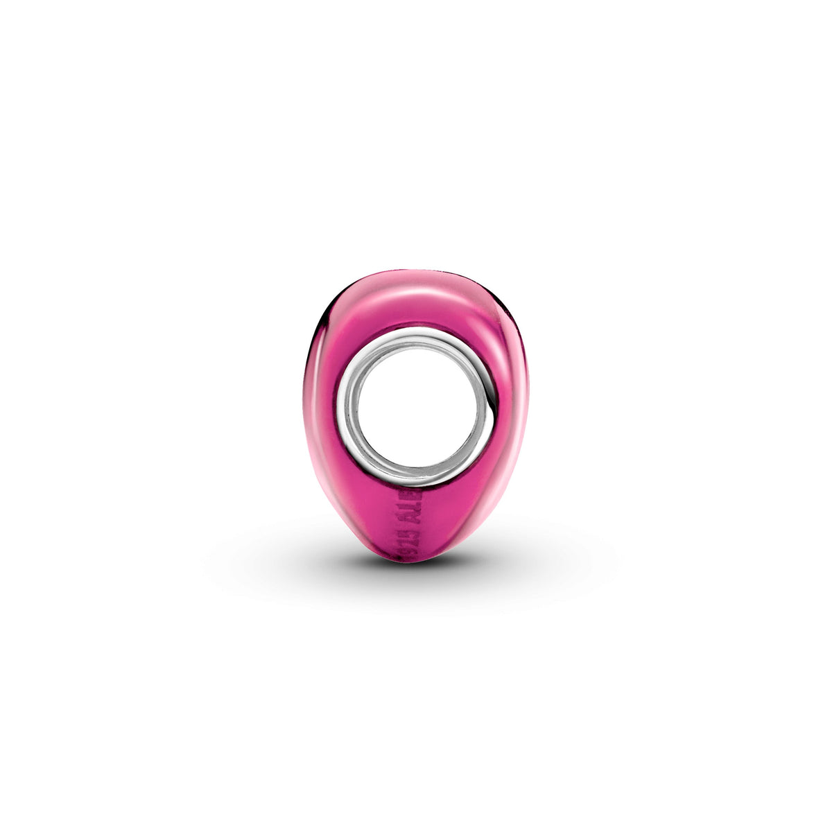 Charm – Sterling Silver – Metallic Pink Heart