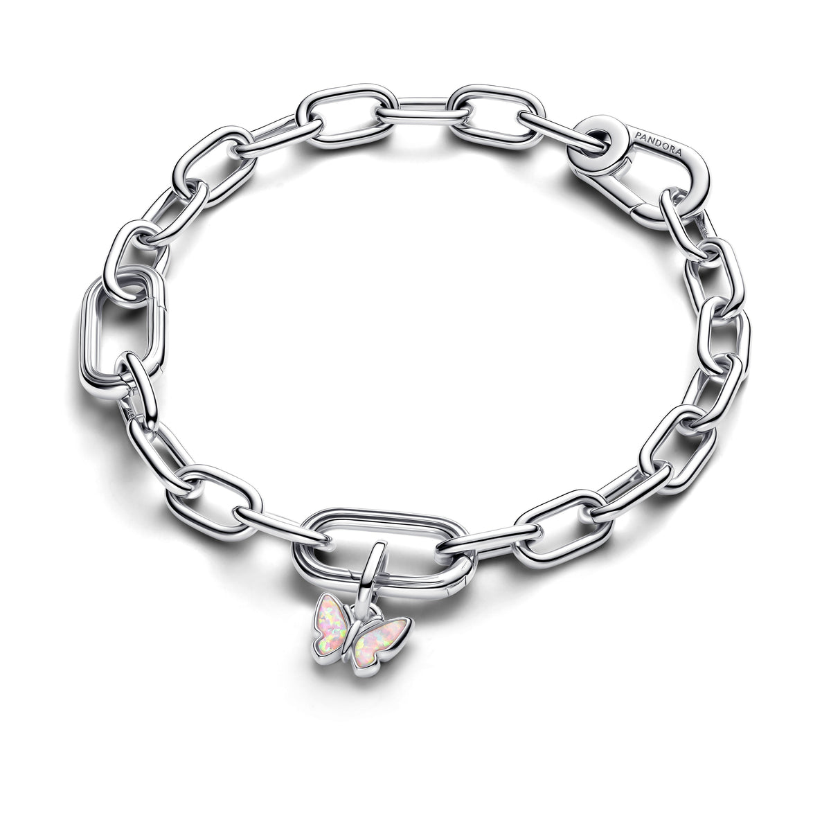 Dangle Charm – Sterling Silver – Pink Butterfly Mini