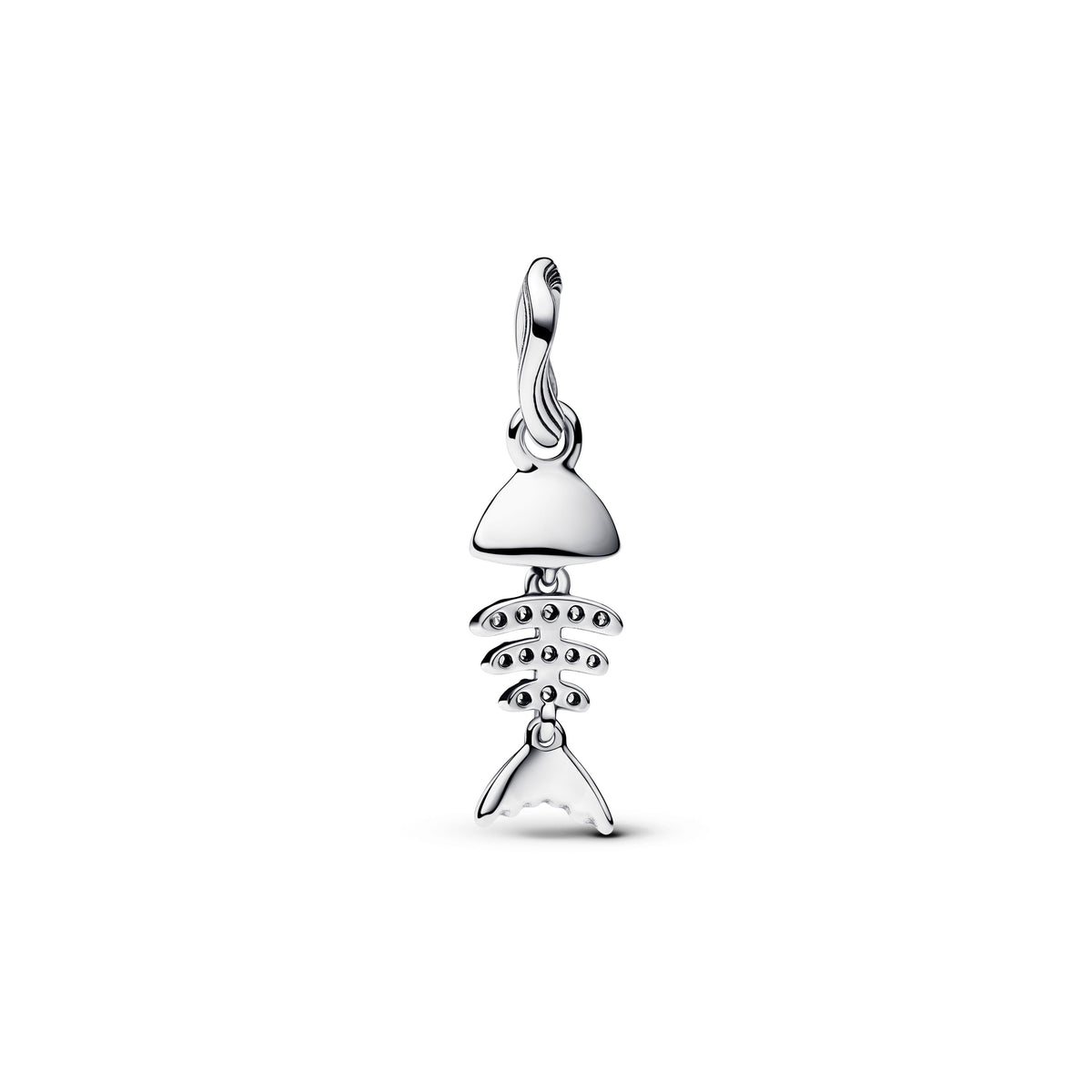 Dangle Charm – Sterling Silver – Turquoise-colored Fishbone
