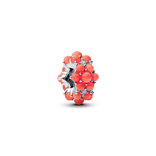 Charm – Sterling Silver – Coral-colored Ocean