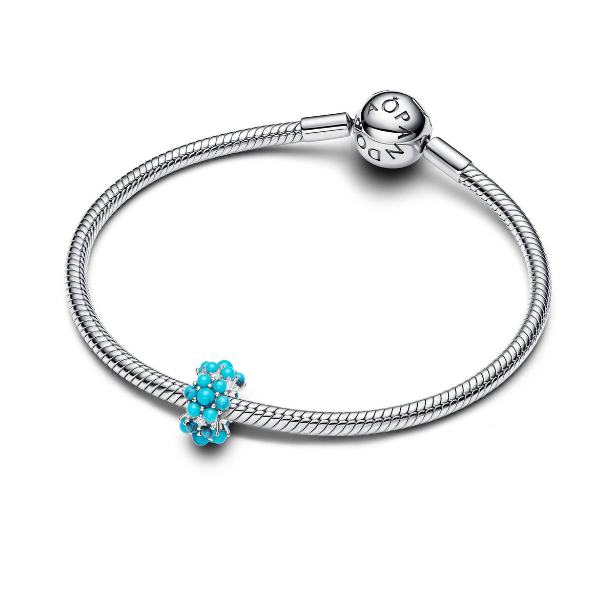 Charm – Sterling Silver – Turquoise-colored Ocean