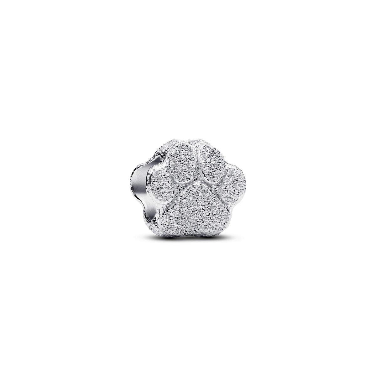Mini Charm – Sterling Silver – Textured Paw