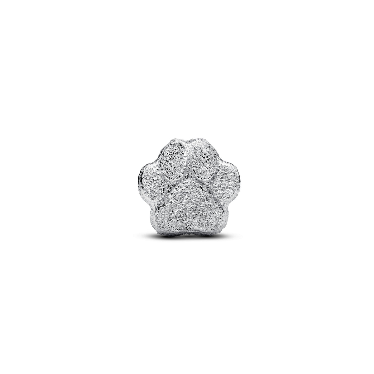 Mini Charm – Sterling Silver – Textured Paw