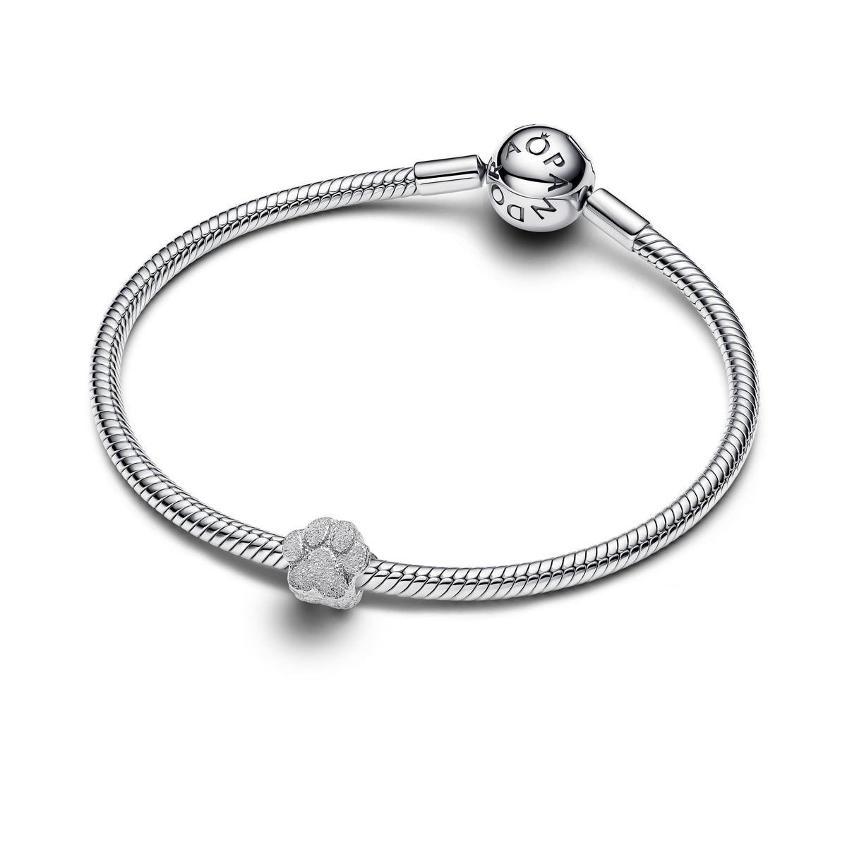 Mini Charm – Sterling Silver – Textured Paw