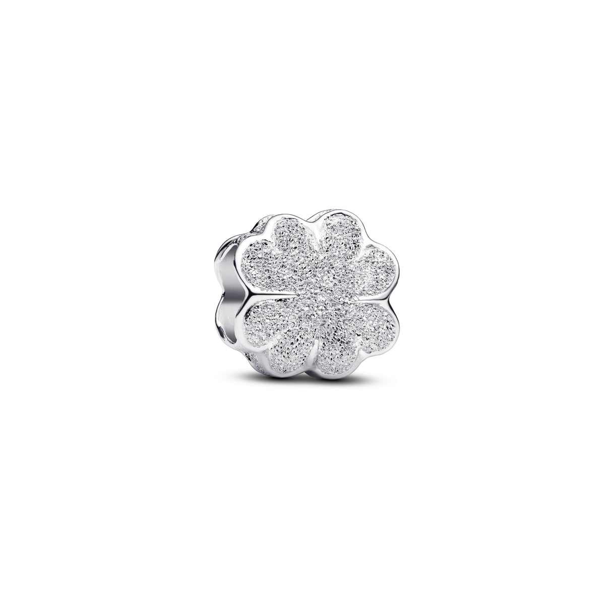 Mini Charm – Sterling Silver – Textured Clover