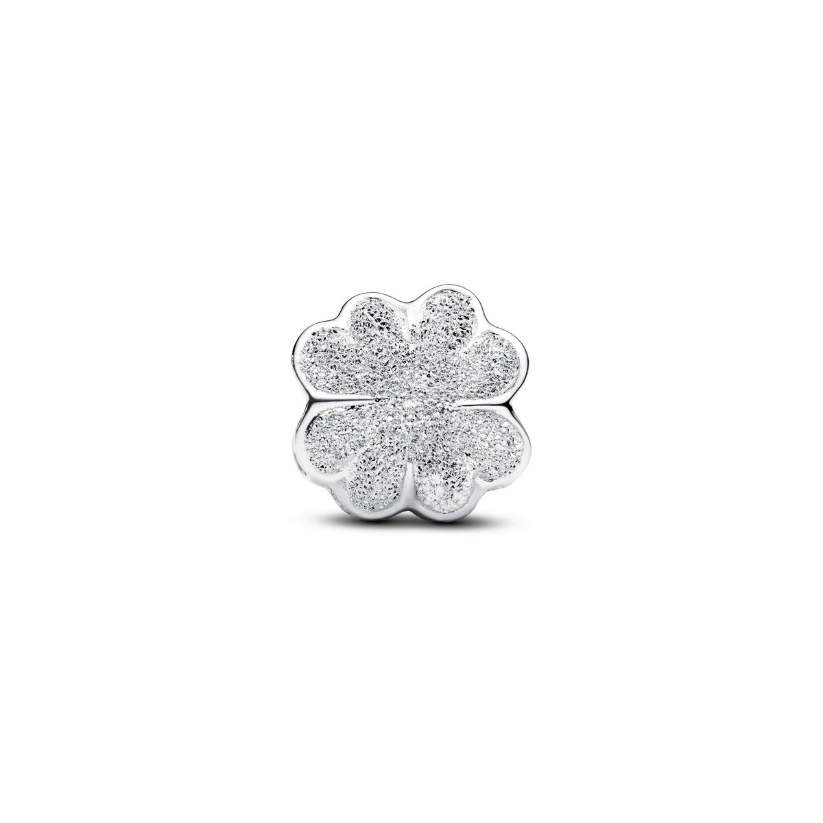 Mini Charm – Sterling Silver – Textured Clover