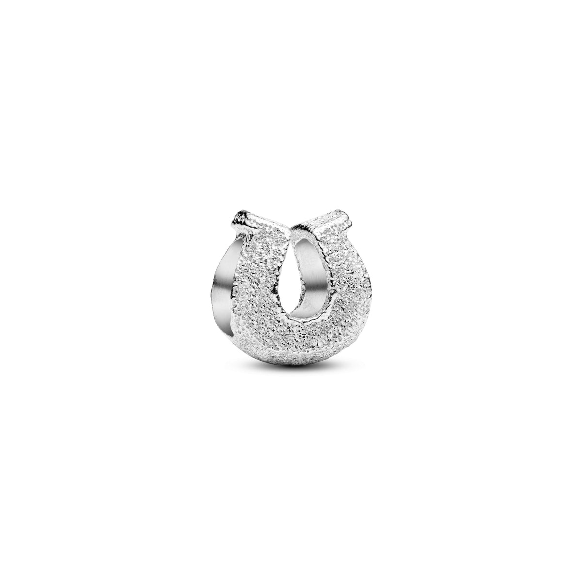 Mini Charm – Sterling Silver – Textured Horseshoe
