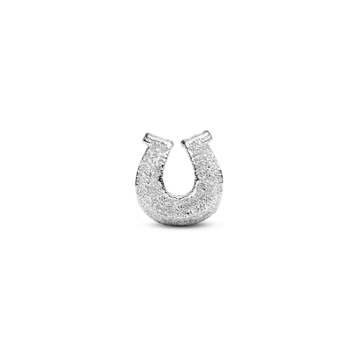 Mini Charm – Sterling Silver – Textured Horseshoe