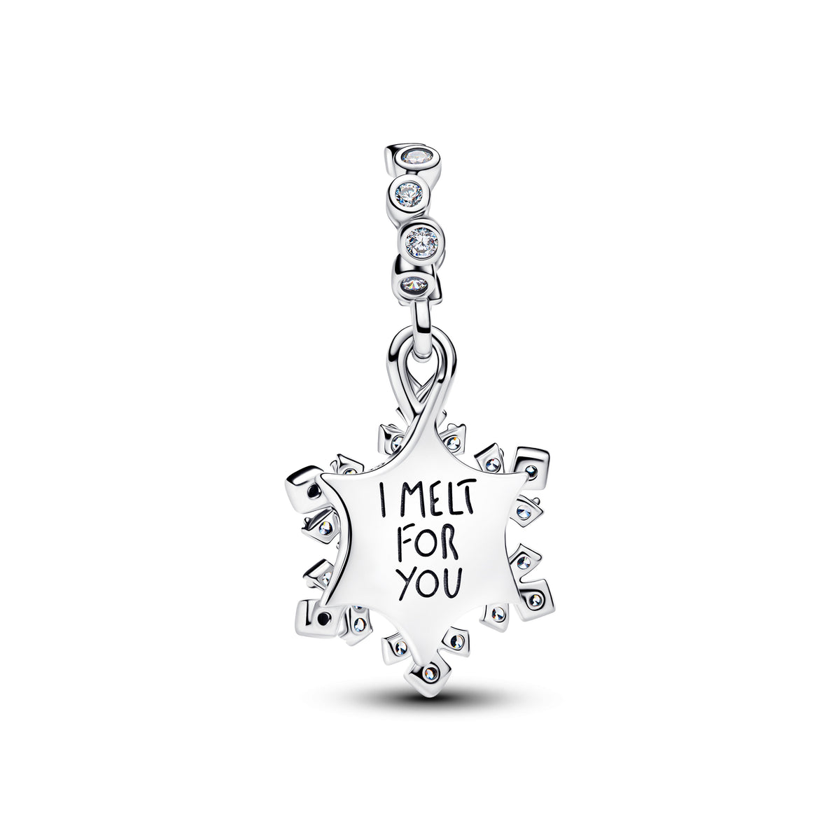 Dangle Charm – Sterling Silver – Opalescent Snowflake Double
