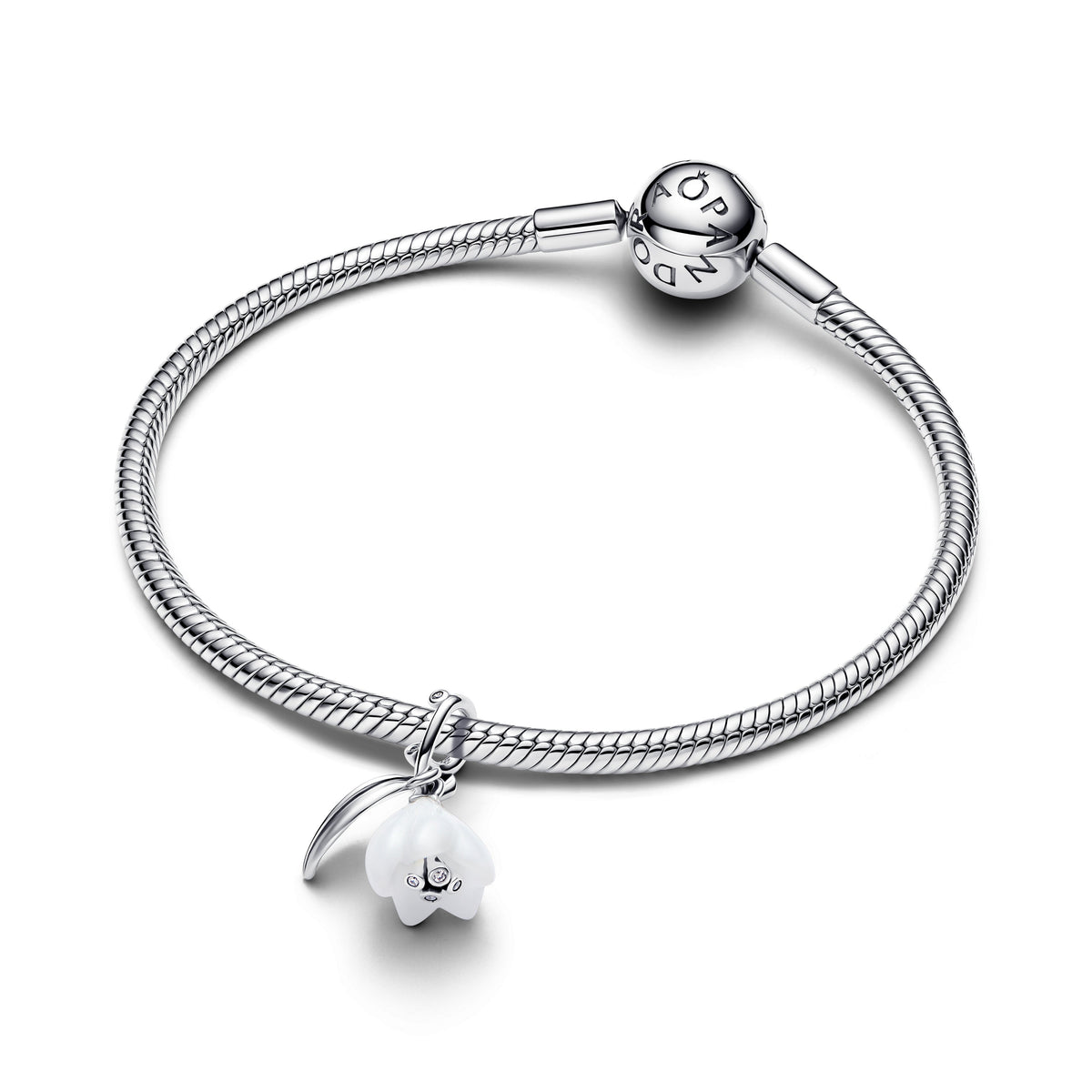 Dangle Charm – Sterling Silver – Snowdrop Flower