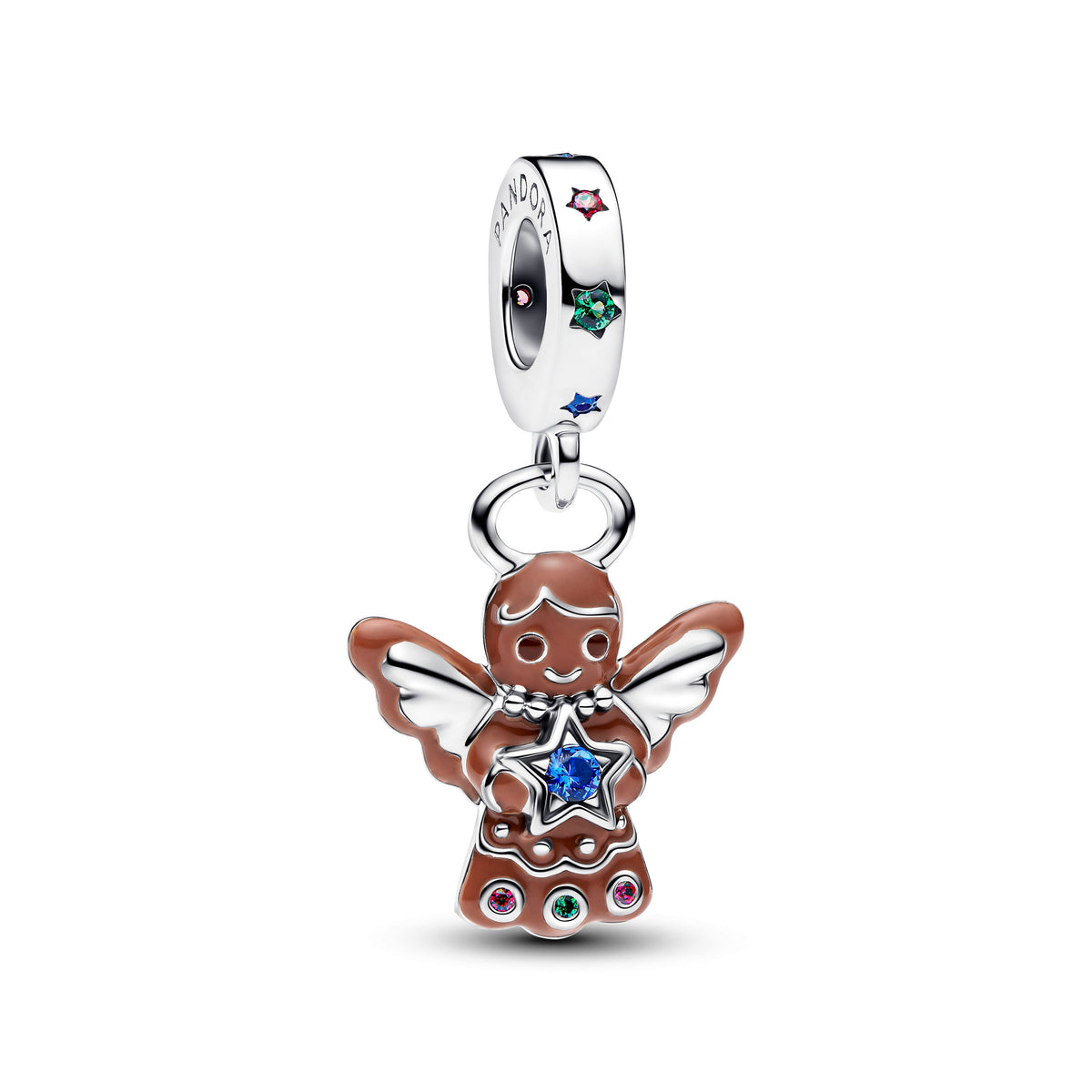 Dangle Charm – Sterling Silver – Gingerbread Angel