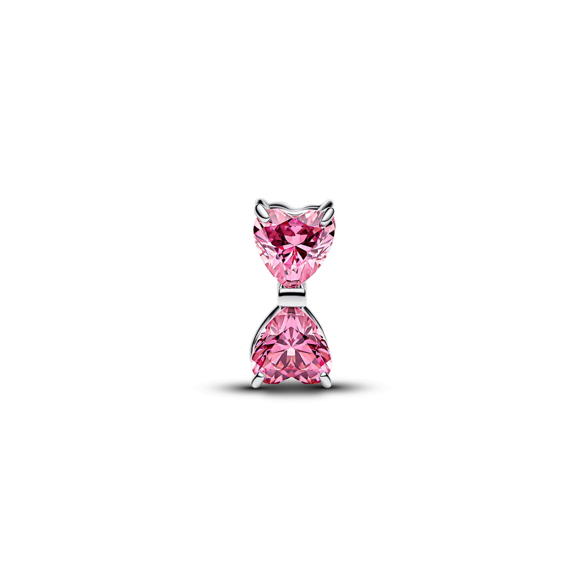 Charm – Sterling Silver – Pink Bow