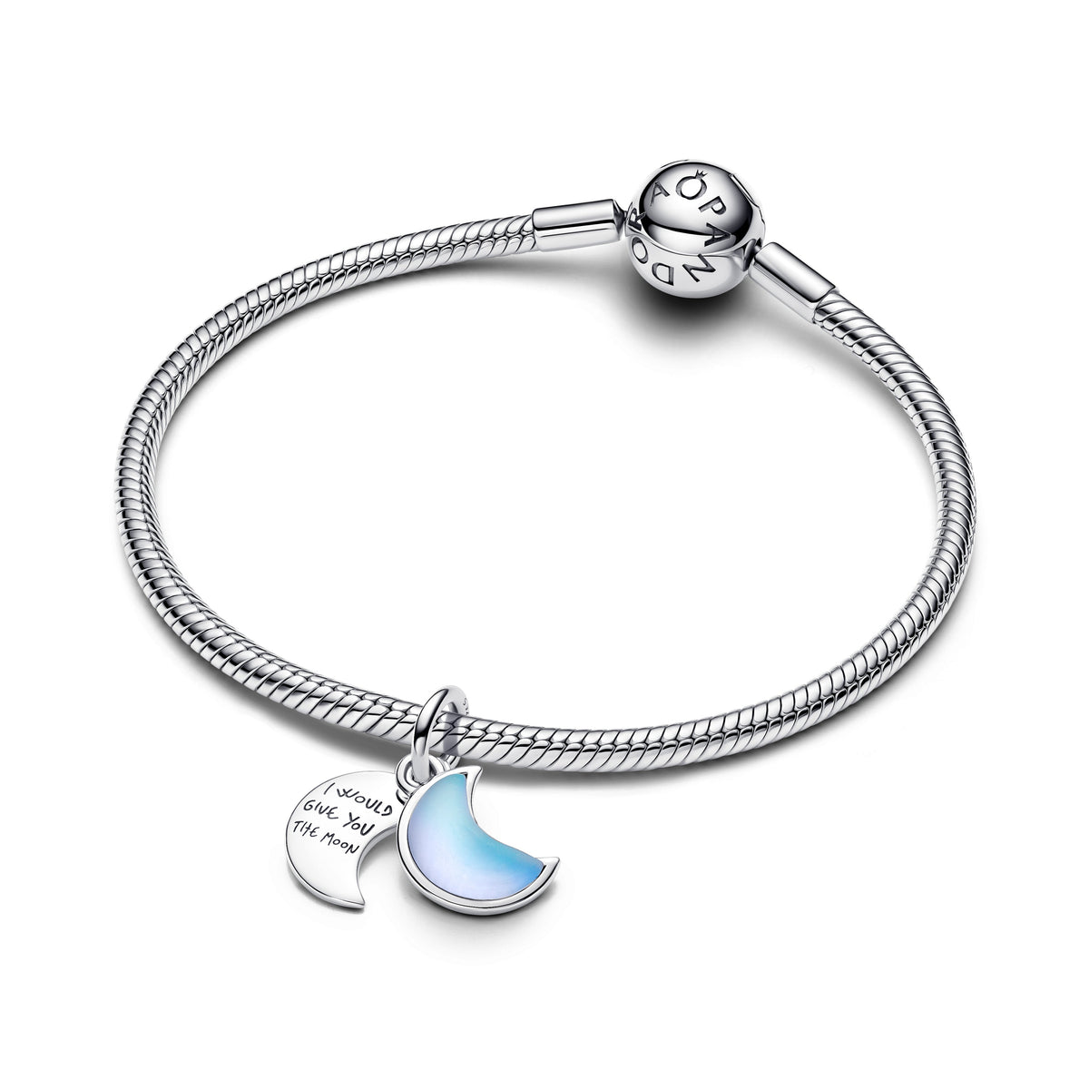 Dangle Charm – Sterling Silver – Crescent Moon Double