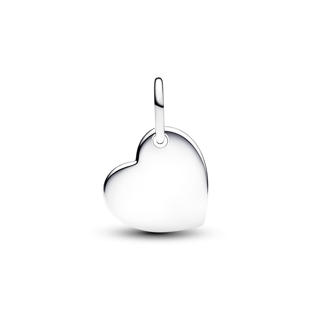 Dangle Charm – Sterling Silver – Engravable Heart Red Stone