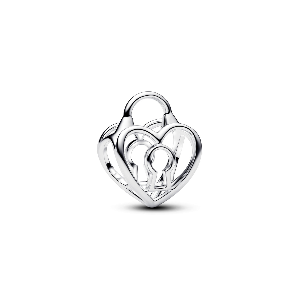 Charm – Sterling Silver – Openwork Heart Padlock