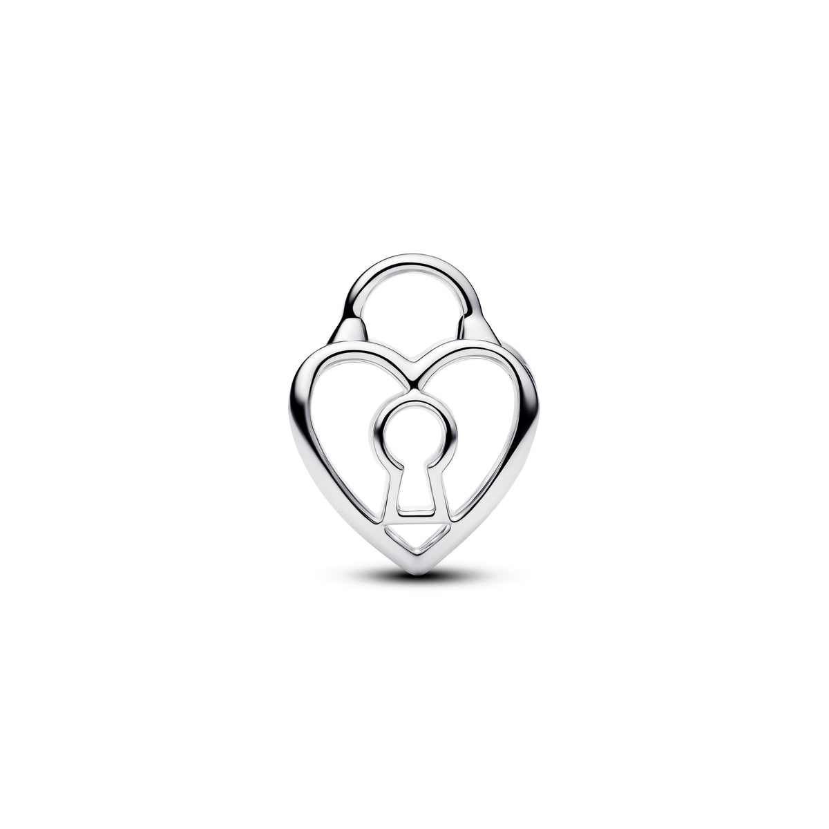 Charm – Sterling Silver – Openwork Heart Padlock