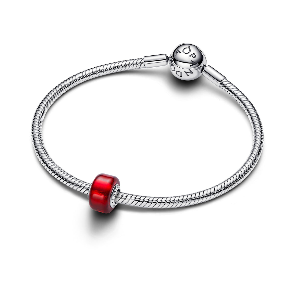 Charm – Sterling Silver – Red Murano Glass
