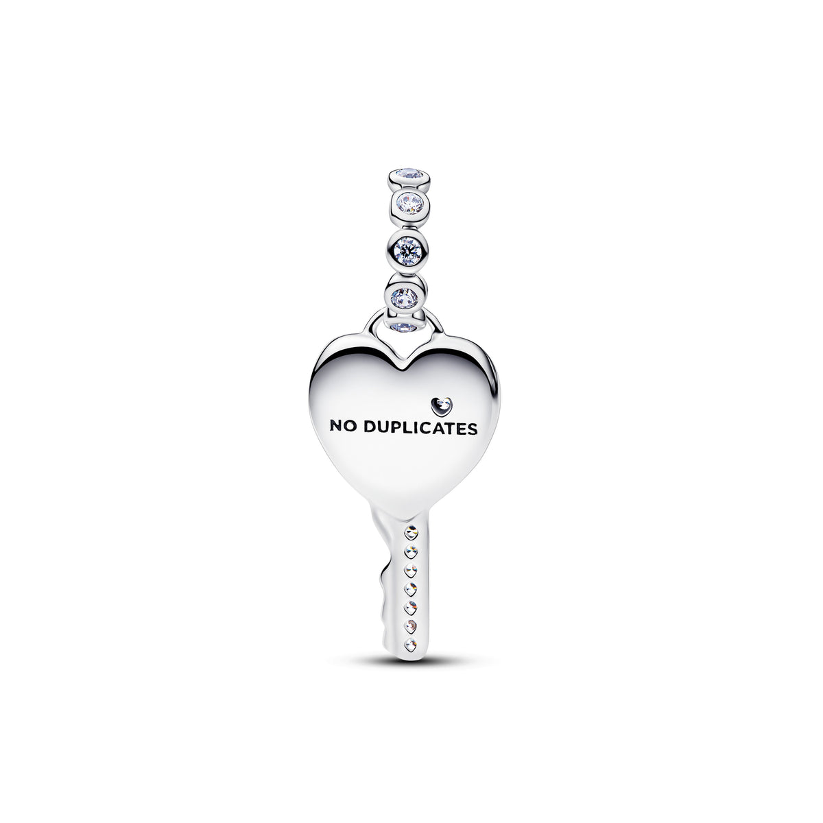Dangle Charm – Sterling Silver – Opalescent Heart Key