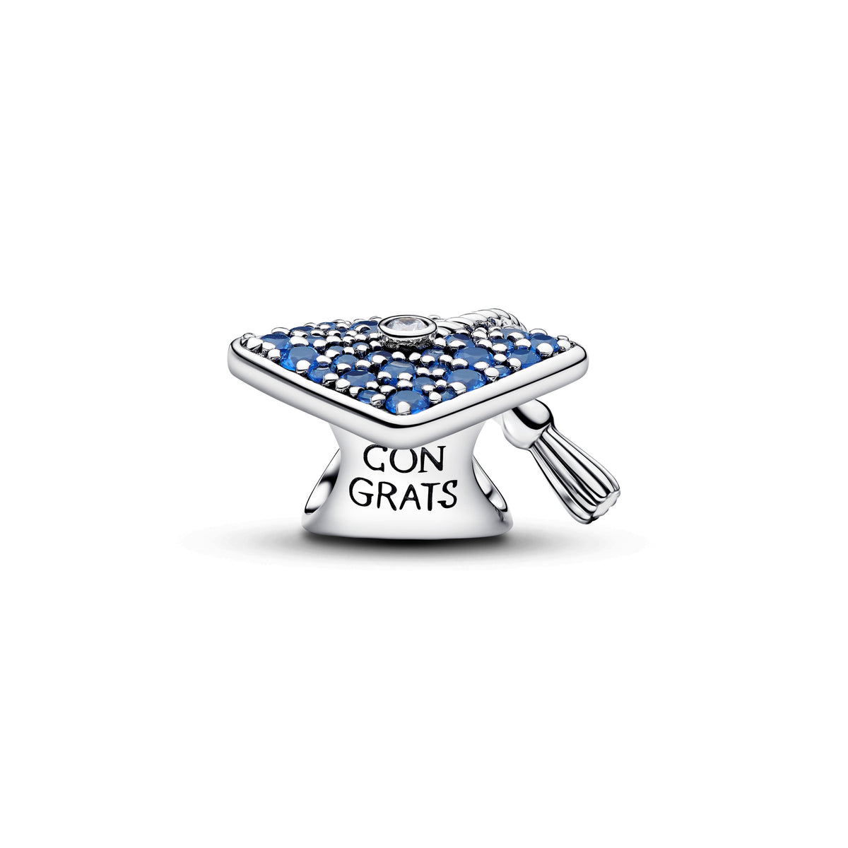 Charm – Sterling Silver – Sparkling Blue 2026 Graduation Cap