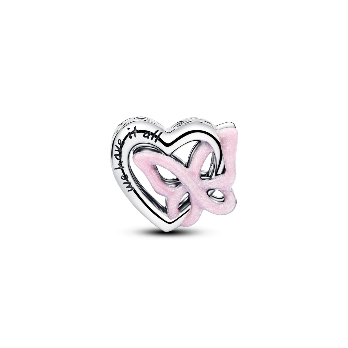 Charm – Sterling Silver – Entwined Heart & Butterfly