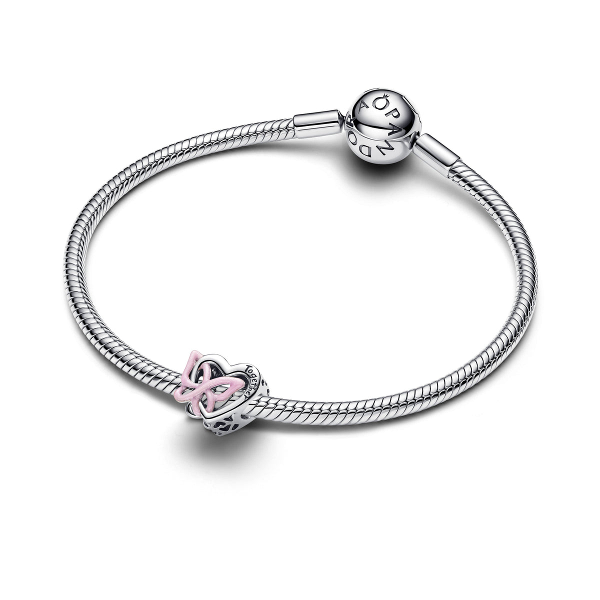 Charm – Sterling Silver – Entwined Heart & Butterfly
