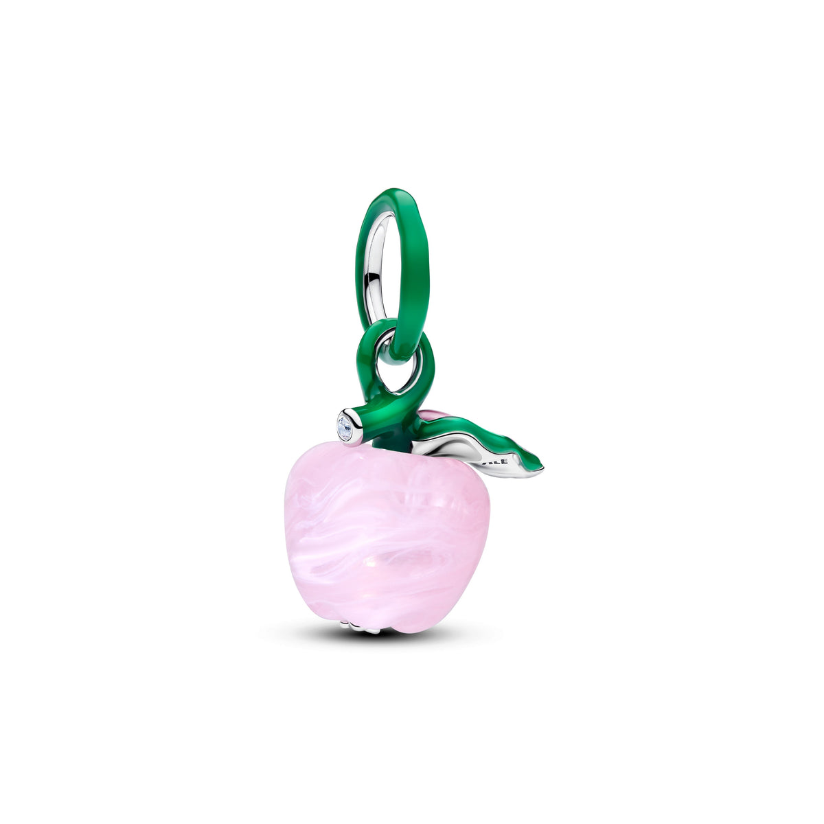 Charm – Sterling Silver – Murano Pink Apple