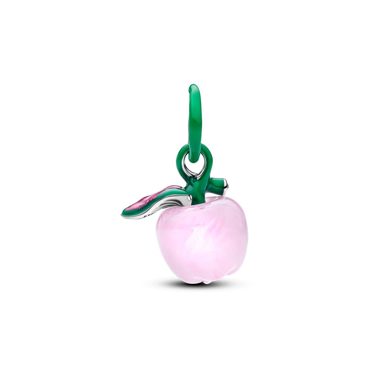 Charm – Sterling Silver – Murano Pink Apple