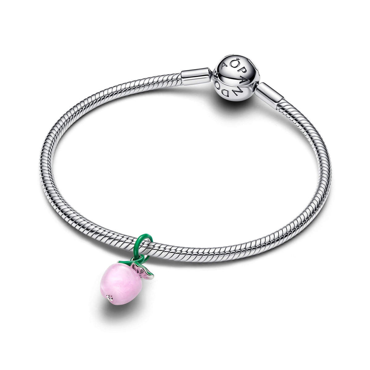Charm – Sterling Silver – Murano Pink Apple