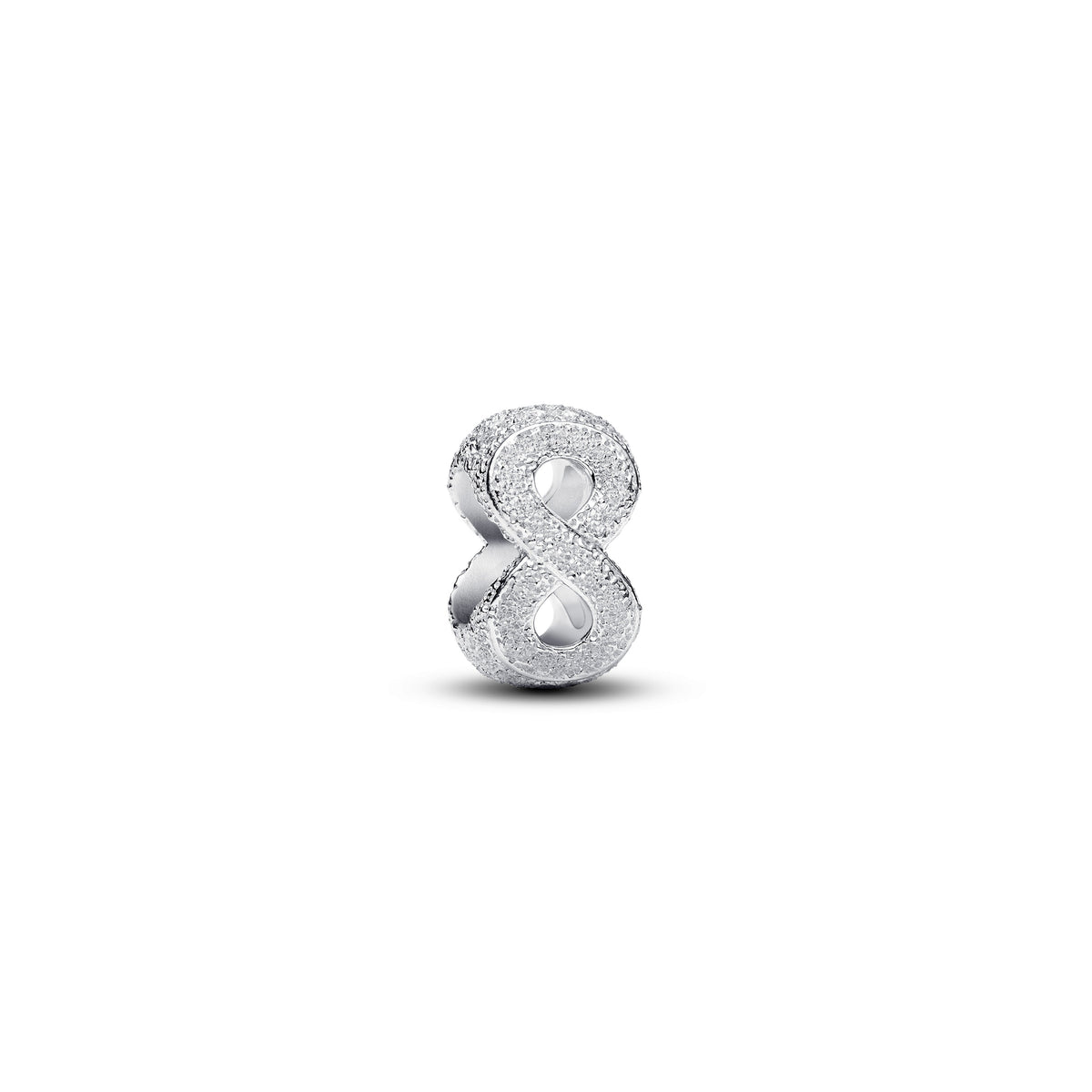 Mini Charm – Sterling Silver – Textured Infinity Symbol
