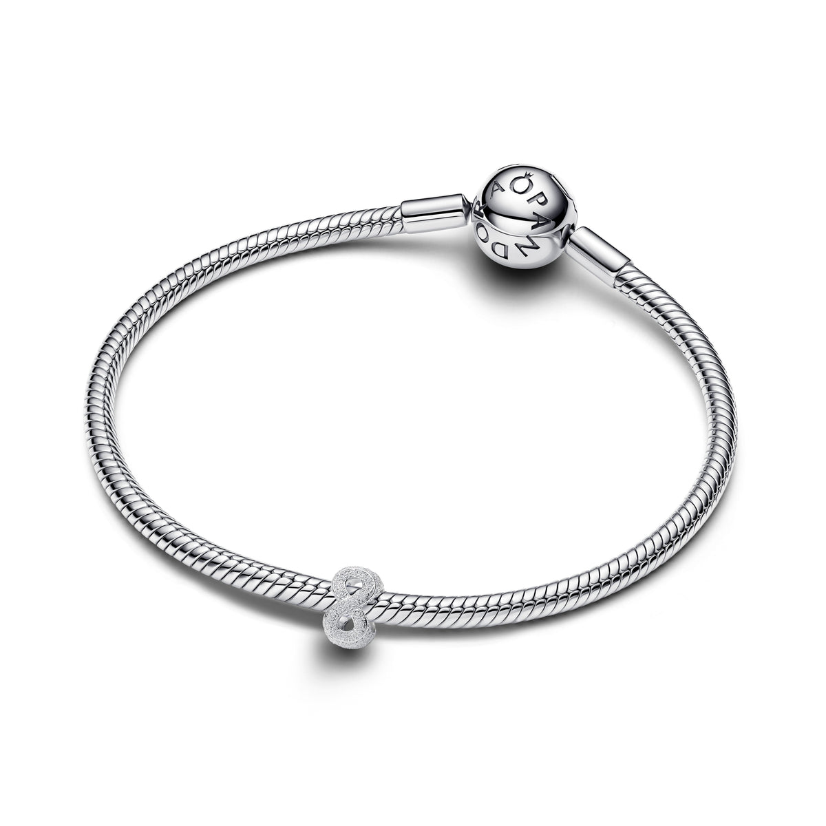 Mini Charm – Sterling Silver – Textured Infinity Symbol